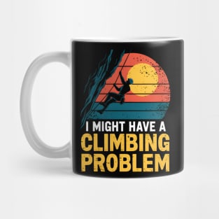 I Might Have A Climbing Problem Retro Sunset Mug